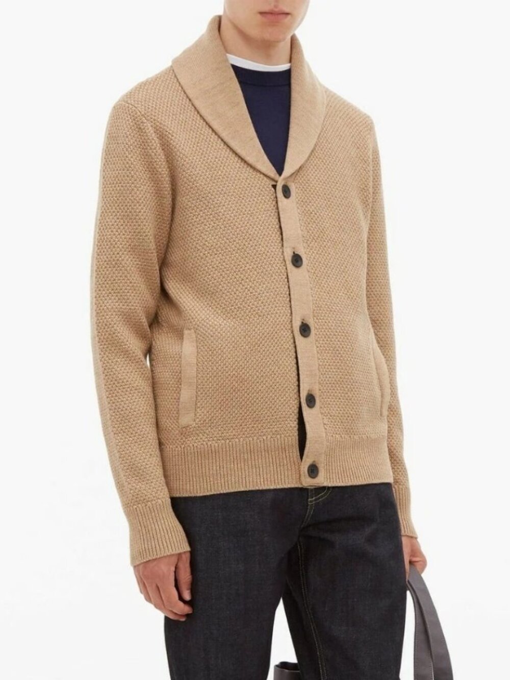 Rag & Bone Cardiff Shawl Collar Knit Men's Cardigan Sweater Medium Wool Preppy